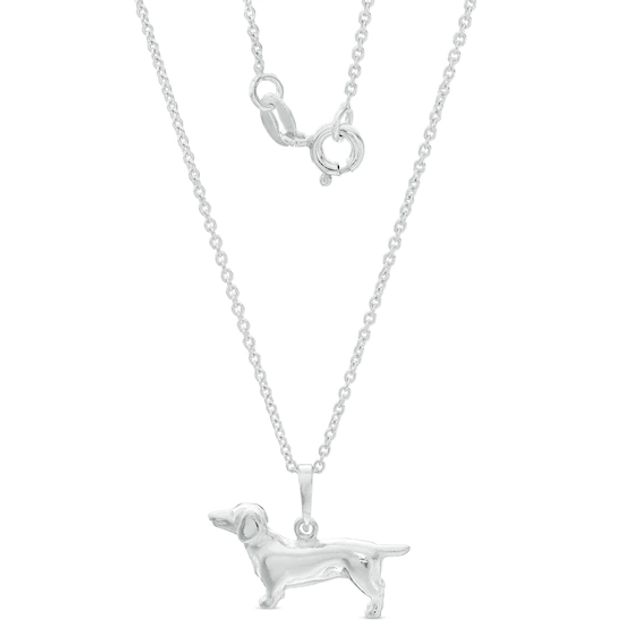 Dachshund Pendant in Sterling Silver