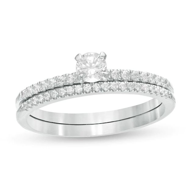 1/2 CT. T.w. Diamond Bridal Set in 10K White Gold