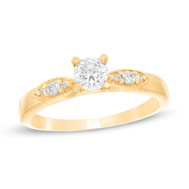1/2 CT. T.w. Diamond Vintage-Style Engagement Ring in 10K Gold