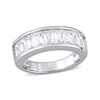 Baguette-Cut Lab-Created White Sapphire Band in Sterling Silver