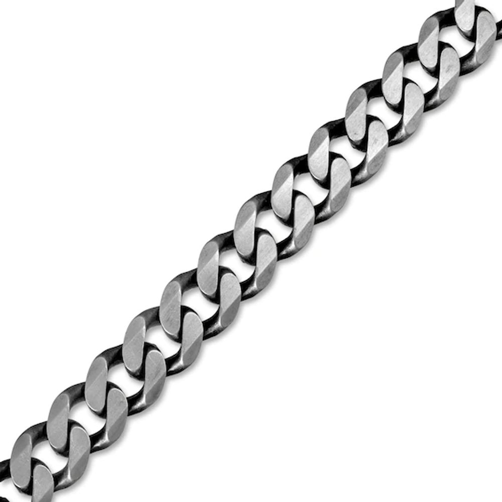 Vera Wang Men 11.0mm Oxidized Curb Chain Bracelet in Sterling Silver - 8.5"