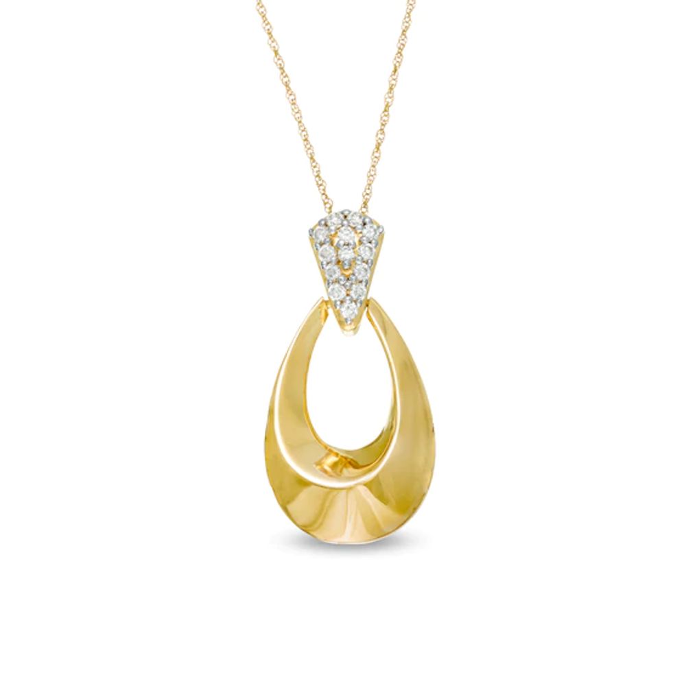 1/4 CT. T.w. Diamond Doorknocker Pendant in 10K Gold