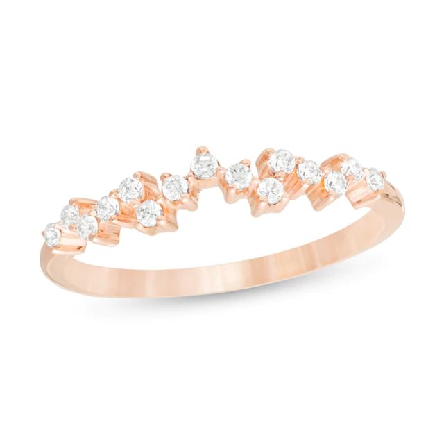 1/5 CT. T.w. Diamond Scatter Anniversary Band in 10K Rose Gold