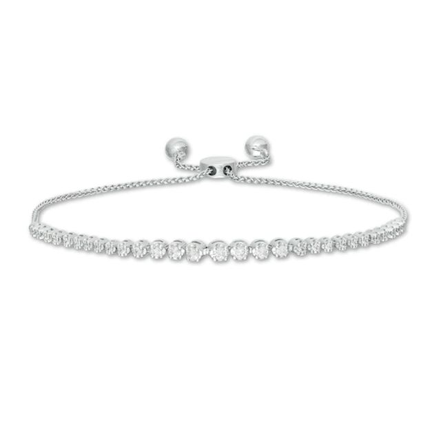 Marilyn Monroeâ¢ Collection 1/2 CT. T.w. Journey Diamond Bolo Bracelet in 10K White Gold - 9.5"