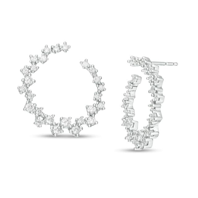 Marilyn Monroeâ¢ Collection 3/4 CT. T.w. Diamond Scatter Circle Earrings in 10K White Gold