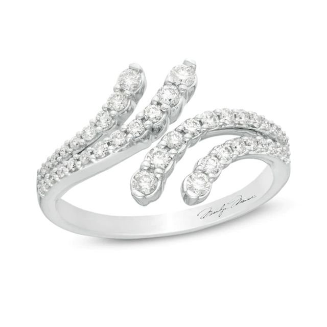 Marilyn Monroeâ¢ Collection 1/2 CT. T.w. Journey Diamond Bypass Open Ring in 10K White Gold