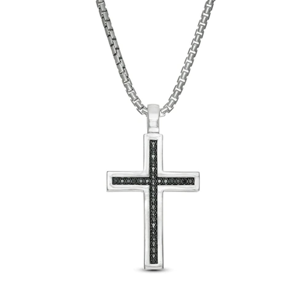 Zales Diamond Accent Solitaire Sideways Cross Necklace in 10K White Gold |  Hamilton Place
