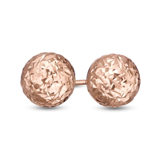 7.0mm Diamond-Cut Ball Stud Earrings in 14K Rose Gold