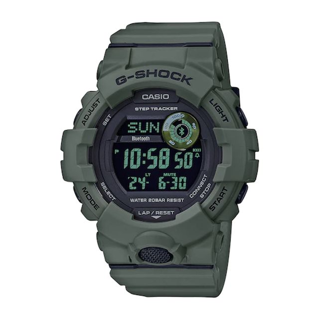 Men's Casio G-Shock Power Trainer Green Resin Strap Watch with Black Dial (Model: Gbd800Uc-3)