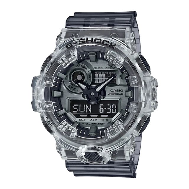 Men's Casio G-Shock Classic Clear Resin Strap Watch with Grey Dial (Model: Ga700Sk-1A)