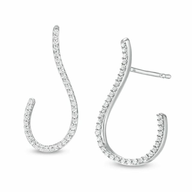 1/4 CT. T.w. Diamond Teardrop Earrings in 10K White Gold