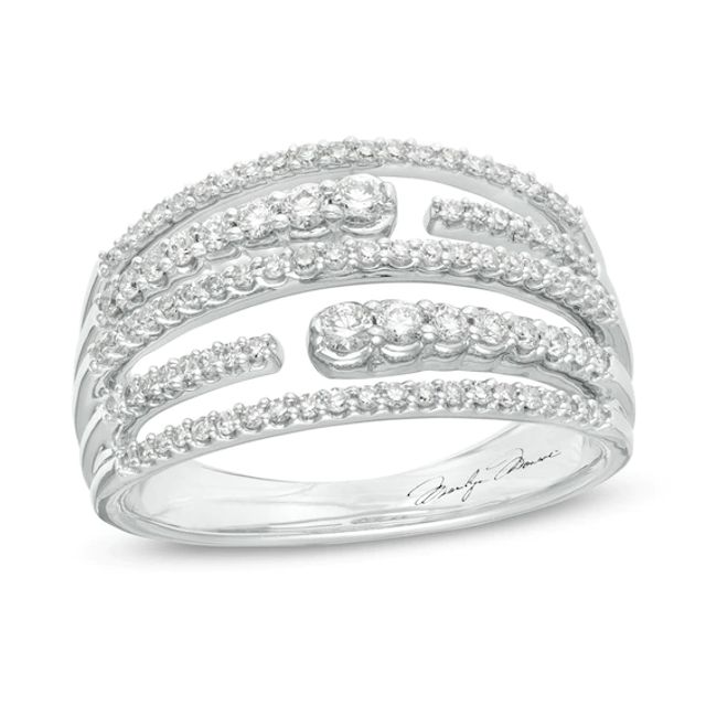 Marilyn Monroeâ¢ Collection 1/2 CT. T.w. Journey Diamond Multi-Row Ring in 10K White Gold