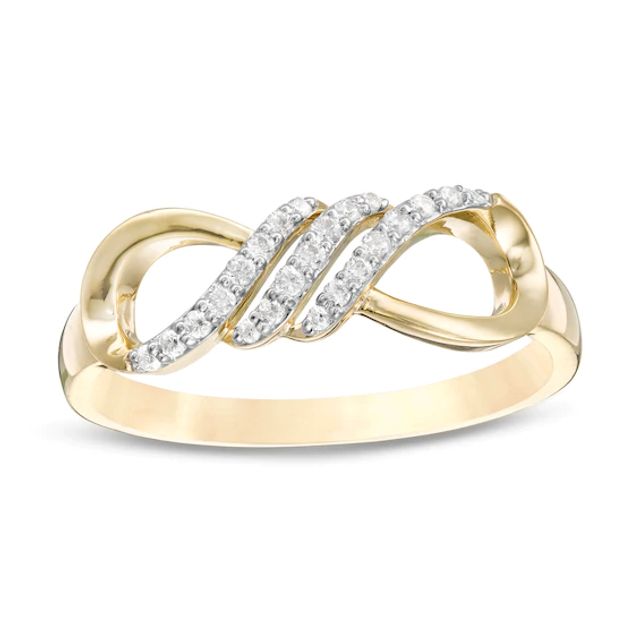 1/8 CT. T.w. Diamond Sideways Infinity Flame Ring in 10K Gold