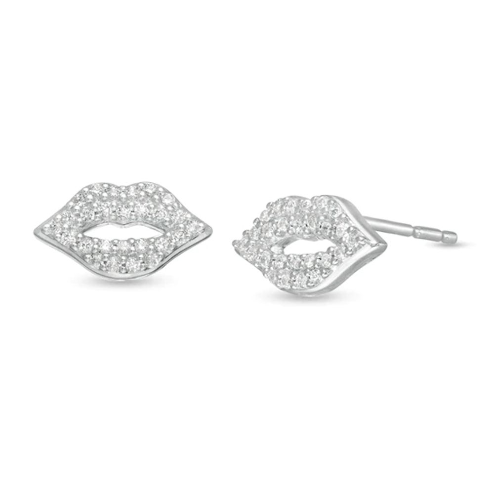 Marilyn Monroeâ¢ Collection 1/8 CT. T.w. Diamond Lip Stud Earrings in Sterling Silver