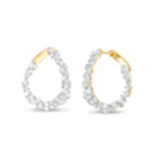 1/2 CT. T.w. Baguette Diamond Scatter Hoop Earrings in 14K Gold