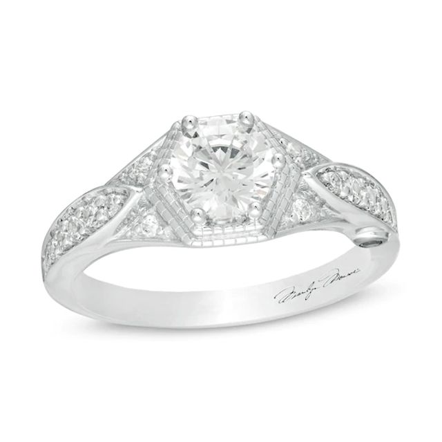 Marilyn Monroeâ¢ Collection 1 CT. T.w. Diamond Hexagonal Frame Art Deco Engagement Ring in 14K White Gold