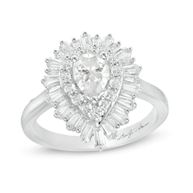 Marilyn Monroeâ¢ Collection 1-1/2 CT. T.w. Pear-Shaped Diamond Frame Engagement Ring in 14K White Gold