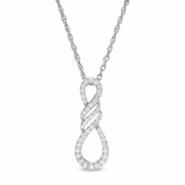 1/4 CT. T.w. Diamond Infinity Flame Pendant in Sterling Silver