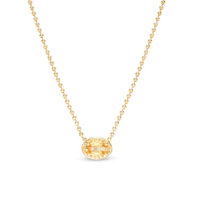Yellow Sapphire Necklace - Trillion 0.77 Ct. - 14K Yellow Gold