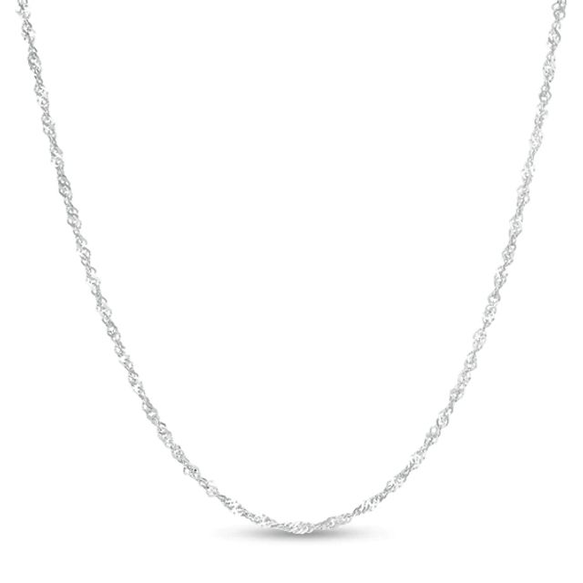 1.5mm Singapore Chain Necklace in 10K White Gold - 20"