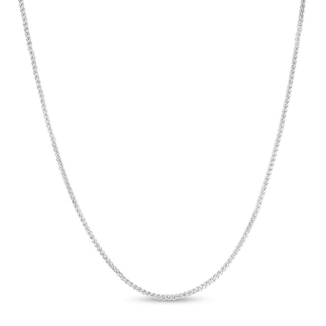 1.0mm Wheat Chain Necklace in Hollow 10K White Gold - 16"