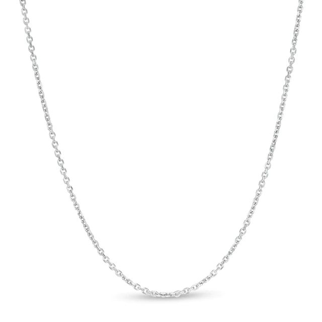 1.1mm Cable Chain Necklace in Hollow 10K White Gold - 20"