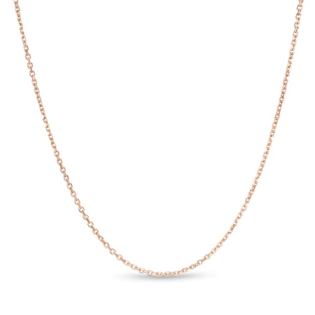 1.1mm Cable Chain Necklace in Hollow 10K Rose Gold - 16"