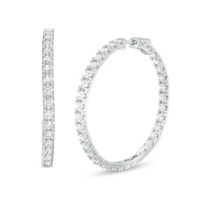 CT. T.w. Diamond Inside-Out Hoop Earrings in 10K White Gold