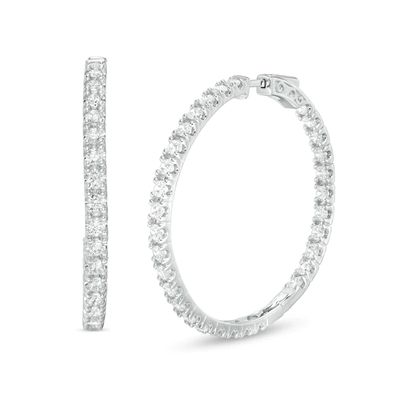 CT. T.w. Diamond Inside-Out Hoop Earrings in 10K White Gold