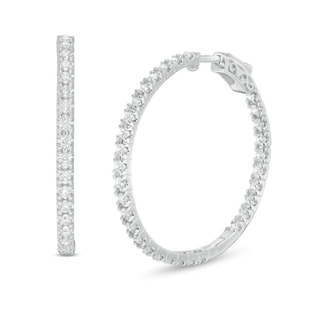 3 CT. T.w. Diamond Inside-Out Hoop Earrings in 10K White Gold