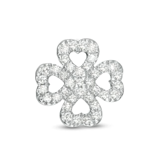 Vera Wang Love Collection 1/10 CT. T.w. Diamond Four-Leaf Clover Single Stud Earring in Sterling Silver