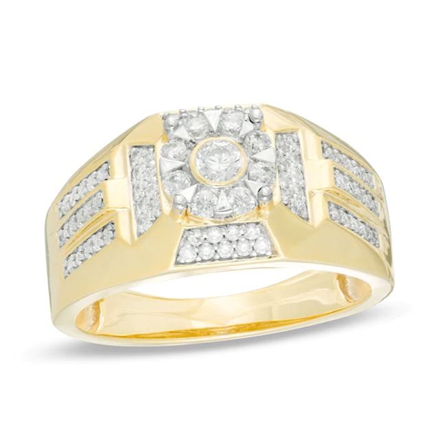 Men's 3/4 CT. T.w. Diamond Cross Ring in 10K Gold