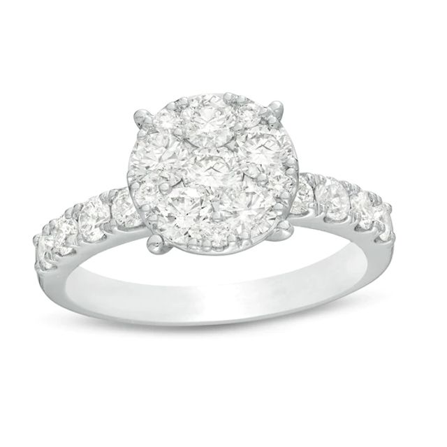 1-1/2 CT. T.w. Composite Diamond Engagement in 14K White Gold