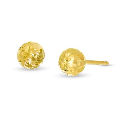 Diamond-Cut Ball Stud Earrings in 10K Gold