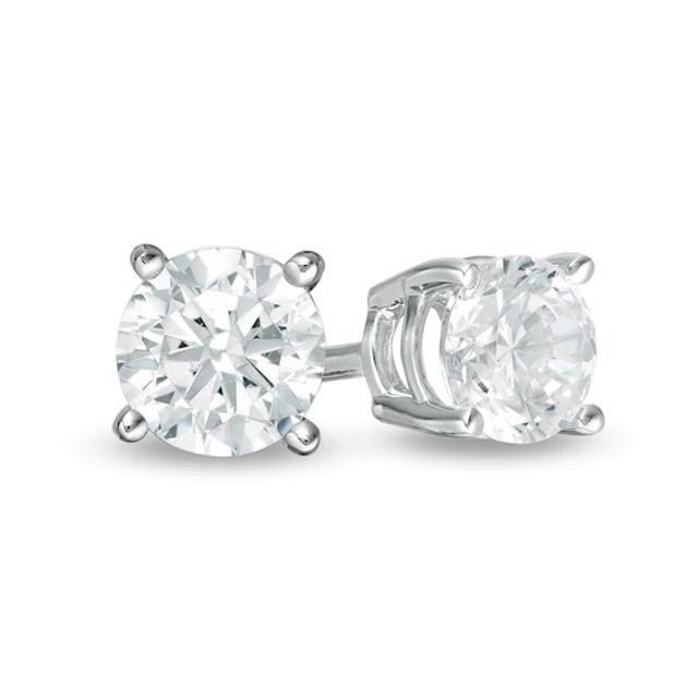 CT. T.w. Certified Lab-Created Diamond Solitaire Stud Earrings in 14K White Gold (F/Si2