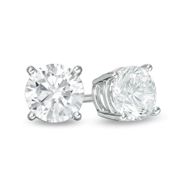 CT. T.w. Certified Lab-Created Diamond Solitaire Stud Earrings in 14K White Gold (F/Si2