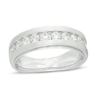 1 CT. T.w. Diamond Satin Wedding Band in 10K White Gold