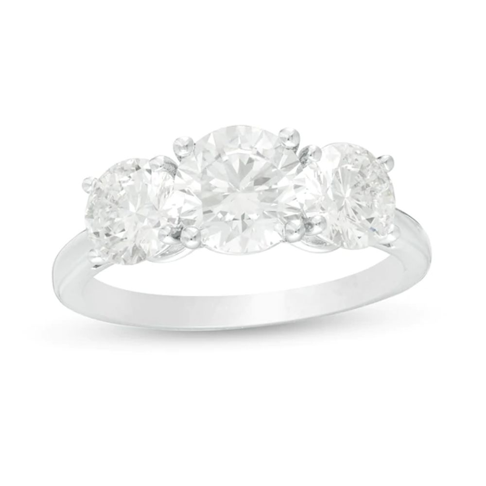 3 CT. T.w. Certified Lab-Grown Diamond Past Present FutureÂ® Engagement Ring in 14K White Gold (G/Si2)