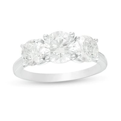 3 CT. T.w. Certified Lab-Grown Diamond Past Present FutureÂ® Engagement Ring in 14K White Gold (G/Si2)