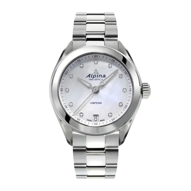 Ladies' Alpina Comtesse Diamond Accent Watch with Mother-of-Pearl Dial (Model: Al-240Mpwd2C6B)