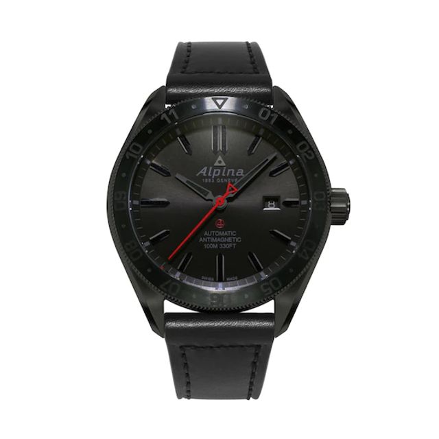 Men's Alpina Alpiner 4 Automatic Black PVD Strap Watch with Black Dial (Model: Al-525Bb5Fbaq6)