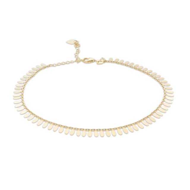 Flower Petal Anklet in 10K Gold - 10"