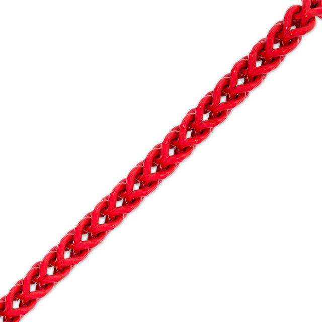 5.0mm Franco Snake Chain Bracelet in Stainless Steel with Red Acrylic - 9.0"