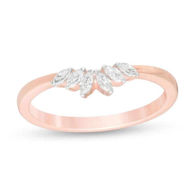 1/6 CT. T.w. Marquise Diamond Anniversary Band in 14K Rose Gold