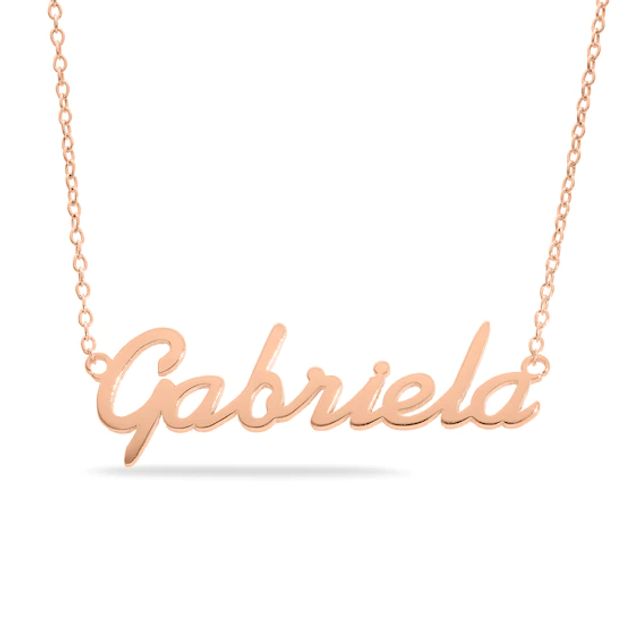 Script Name Necklace in 10K Rose Gold (1 Line)