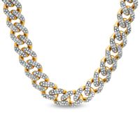 Men's 4-1/6 CT. T.w. Diamond Curb Chain Necklace in Hollow 10K Gold - 24"