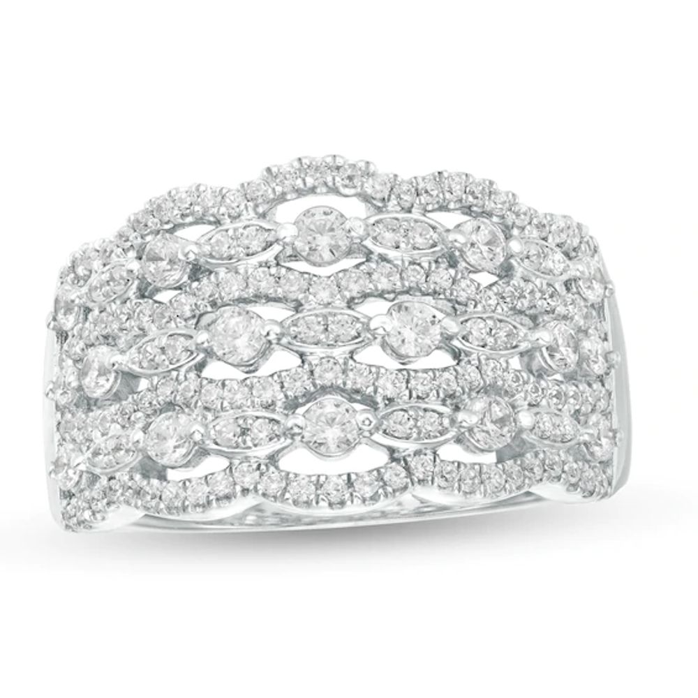 1 CT. T.w. Diamond Lattice Ring in 10K White Gold
