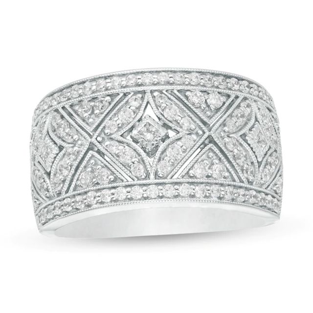 3/4 CT. T.w. Diamond Art Deco Vintage-Style Ring in Sterling Silver