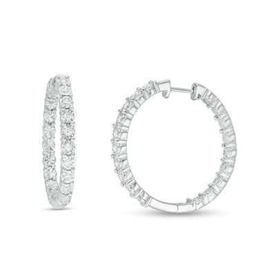 1/2 CT. T.w. Diamond Inside-Out Hoop Earrings in Sterling Silver