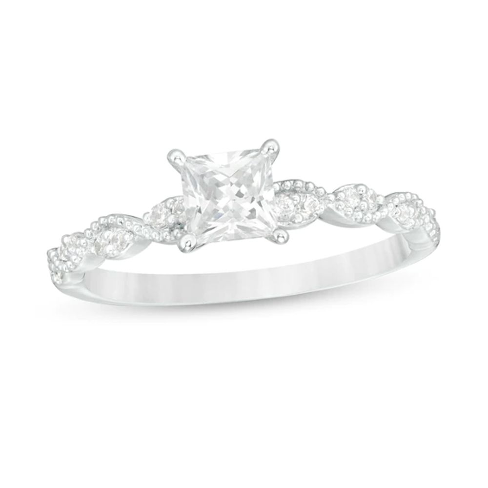 5/8 CT. T.w. Certified Princess-Cut Diamond Engagement Ring in 14K White Gold (I/Si2)